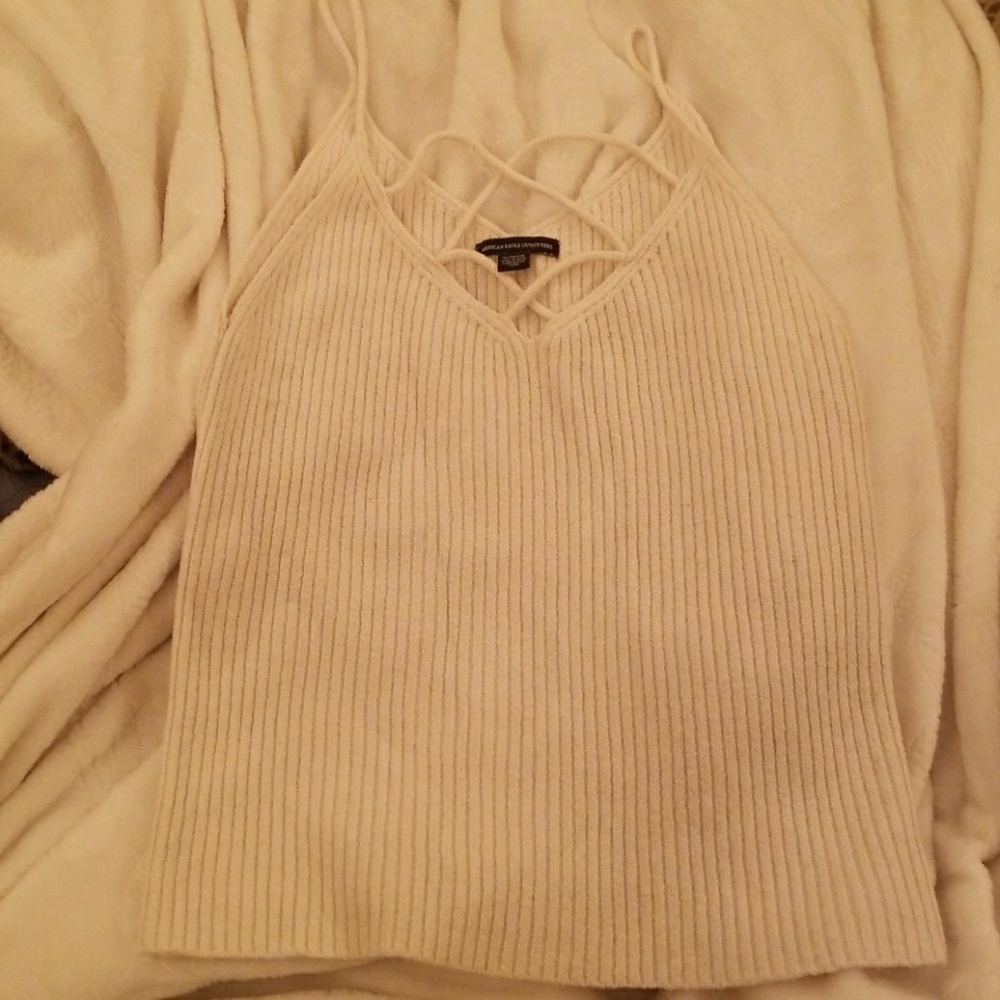 White Sweater Tank Top